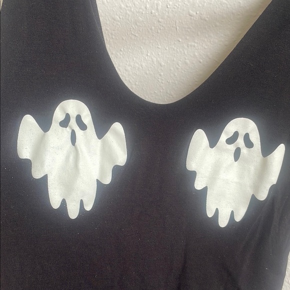 Black Bodysuit with Ghost Print - Picture 3 of 5